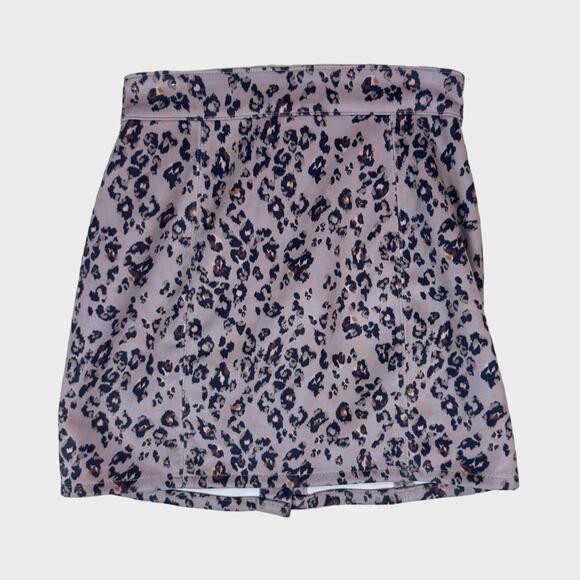 Maurices Suede 6 Pencil Skirt Button Skirt Polyester Blend Cheetah Print Tan - Picture 3 of 7